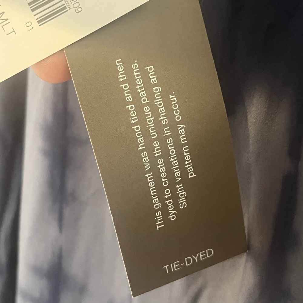 Pure Jill J Jill Top Elbow Sleeve Boatneck Tunic Blue Tie Dye Blouse L Tall NWT - Picture 3 of 12